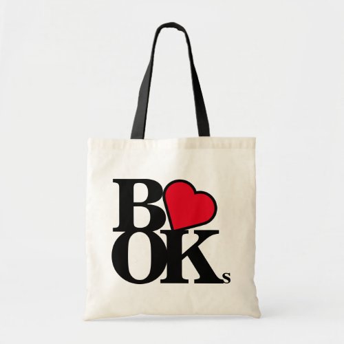 love heart books tote bag