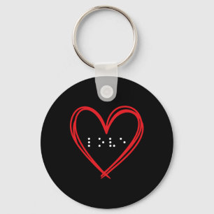Love Heart Braille Alphabet Braille Language Brail Keychain