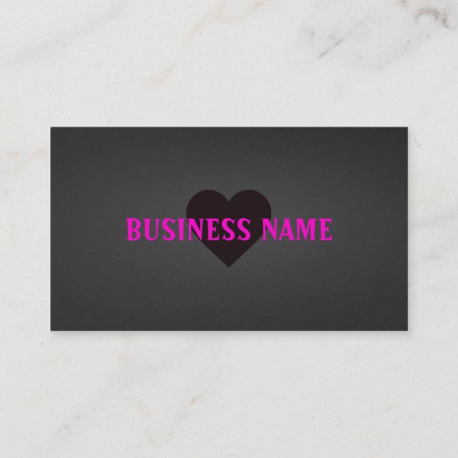 Love Heart Business Cards Black and Dark Gray (Front)