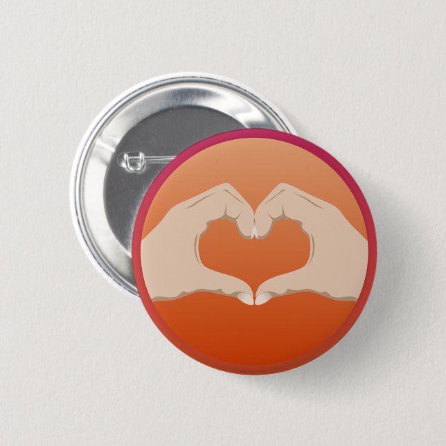 Love Heart  Button (Front & Back)