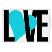 Love & Heart Card (Blue) (Front Horizontal)