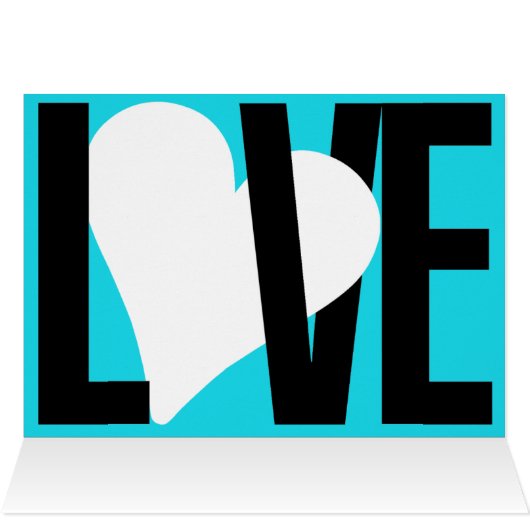 Love & Heart Card (Blue) (Inside Horizontal (Top))