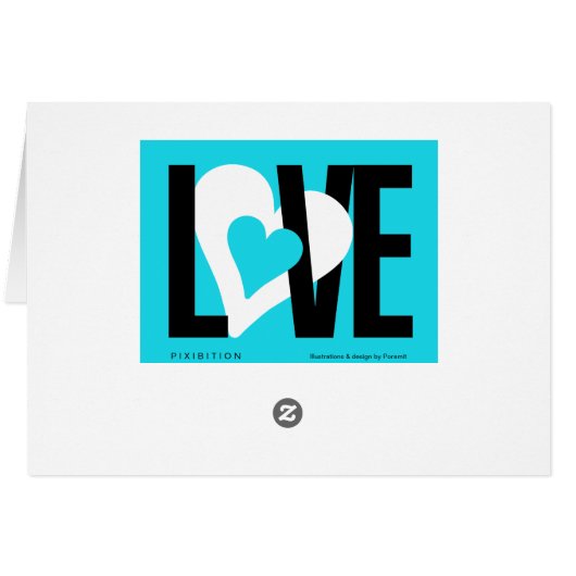 Love & Heart Card (Blue) (Back Horizontal)