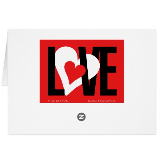 Love & Heart Card (Red) (Back Horizontal)