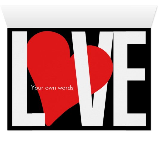 Love & Heart Card (Red) (Inside Horizontal (Bottom))