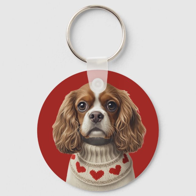 Love Heart cavalier Keychain (Front)
