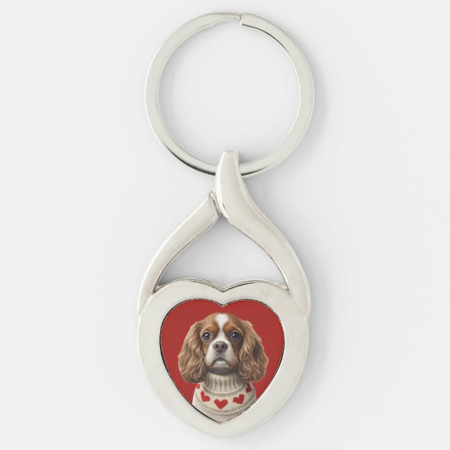 Love Heart cavalier Keychain (Front)