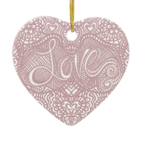Love Heart Ceramic Ornament