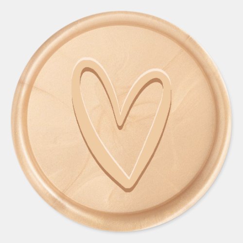 Love Heart Champagne Wax Seal Sticker