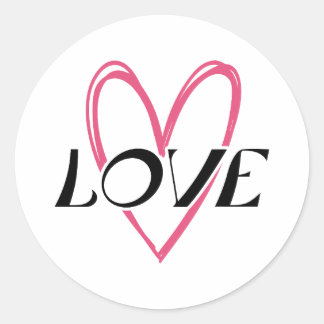 Love Heart Classic Round Sticker