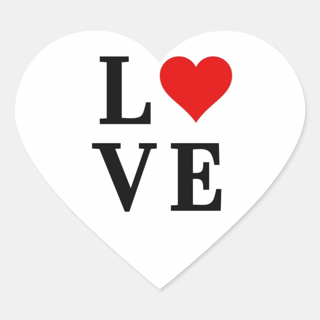 LOVE Heart Classic Simple Elegant Heart Sticker (Front)