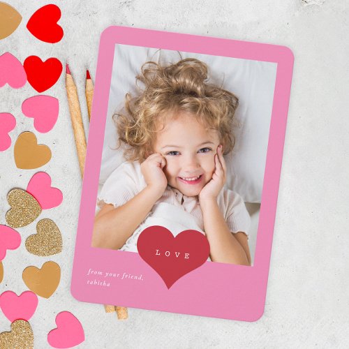 Love Heart Classroom Photo Valentines Day Thank Yo Thank You Card