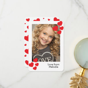 Love Heart Classroom Photo Valentines Day  Thank You Card
