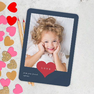 Love Heart Classroom Photo Valentines Day Thank You Card