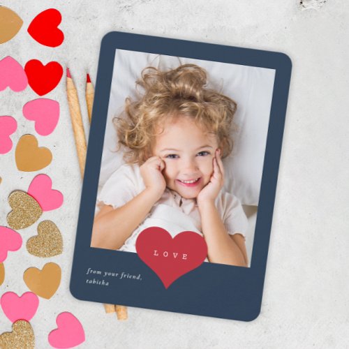Love Heart Classroom Photo Valentines Day Thank You Card