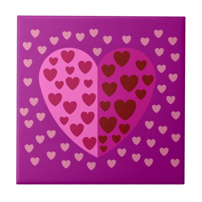 LOVE HEART COLOURFULL  CERAMIC TILE (Front)