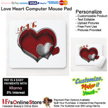 Love Heart Computer Mouse Pad White Background