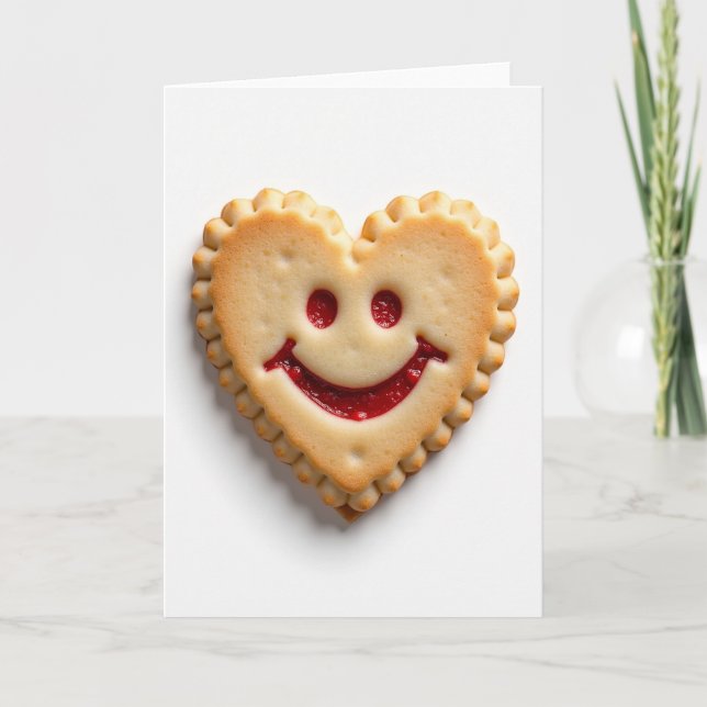 Love Heart Cookie Smile Card (Front)
