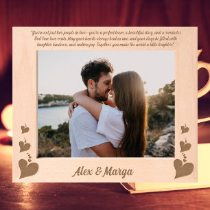 Love Heart Couples Anniversary Gift Wooden Etched Engraved Frames