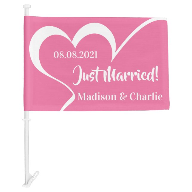 Love Heart custom text Car Flag (Front)