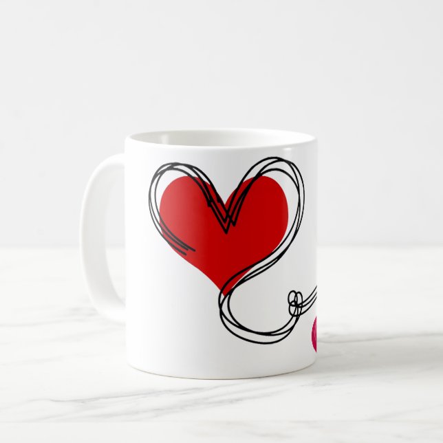 Love Heart Cute  Coffee Mug (Front Left)