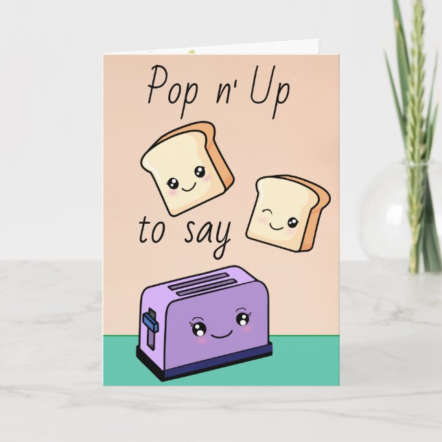 Love Heart Cute Face Kawaii Japanese Food Themed Card (Front)