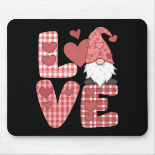 Love Heart Cute Gnome Valentine's Day Mouse Pad