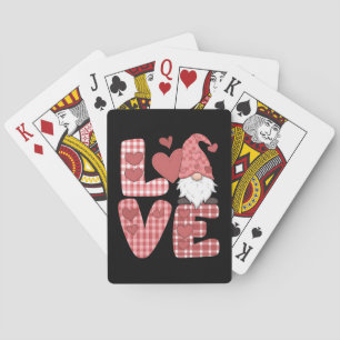 Love Heart Cute Gnome Valentine's Day Poker Cards