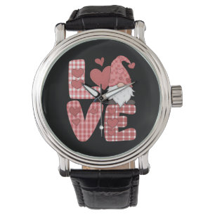 Love Heart Cute Gnome Valentine's Day Watch