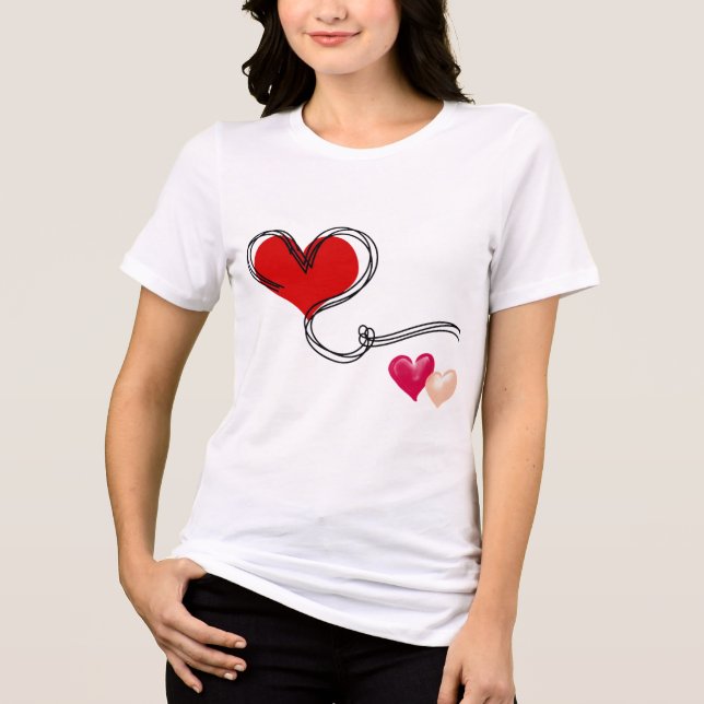 Love Heart Cute  Tri-Blend Shirt (Front)