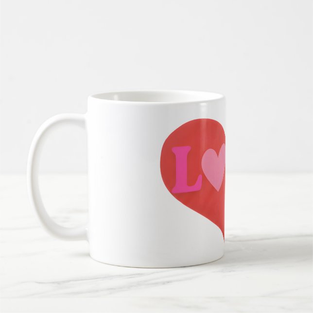  LOVE Heart Cute Typography  Coffee Mug (Left)
