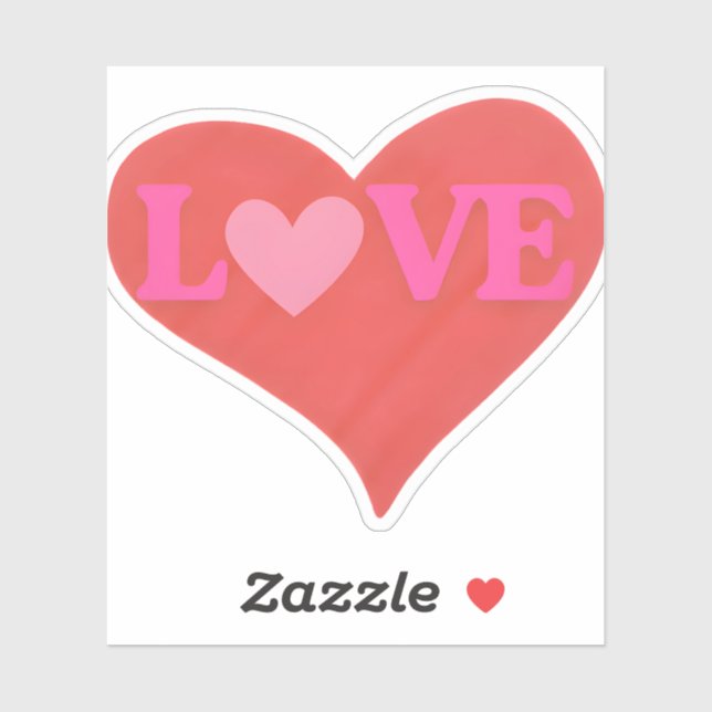  LOVE Heart Cute Typography  Sticker (Sheet)