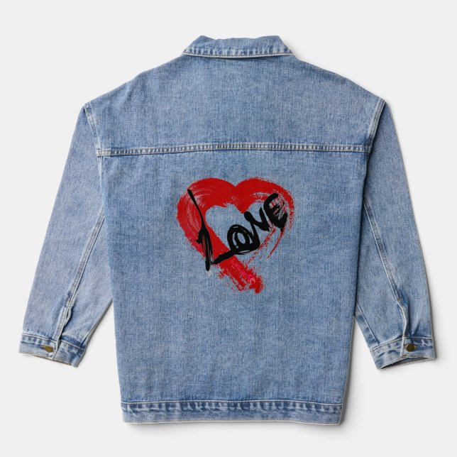 Love Heart  Denim Jacket  (Back)