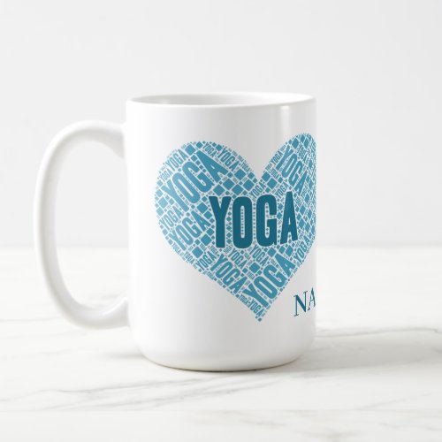 Love Heart Design Mug for Yoga Lovers 