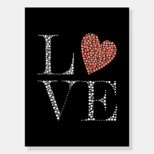 Love Heart Design – Red Gradient Heart on Black Foam Board