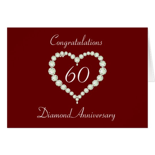 Love Heart Diamond Anniversary Card
