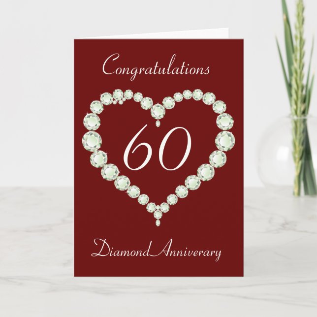 Love Heart Diamond Anniversary Card (Front)