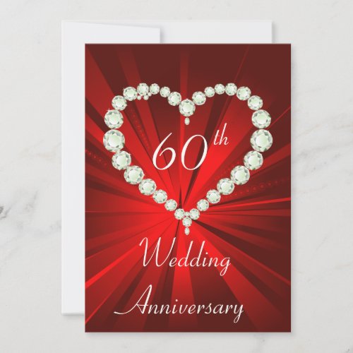 Love Heart Diamond Anniversary Invitation