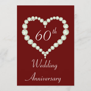 Love Heart Diamond Anniversary Party Invitation