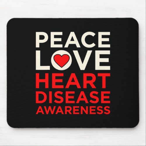 Love Heart Disease Awareness Survivor Graphic  Mouse Pad