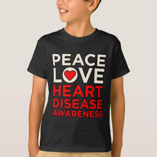 Love Heart Disease Awareness Survivor Graphic  T_Shirt