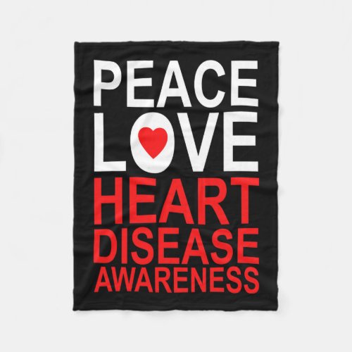 Love Heart Disease Survivor Awareness Graphic  Fleece Blanket