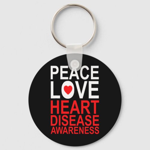 Love Heart Disease Survivor Awareness Graphic  Keychain