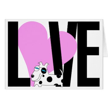Love  Heart & Dog Card (pink) by pixibition at Zazzle