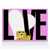 Love, Heart & Dog Card (Pink) (Inside Horizontal (Top))