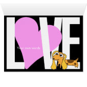 Love, Heart & Dog Card (Pink) (Inside Horizontal (Bottom))
