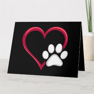 Love Heart Dog Paw Valentine's Day Dog Lover Card