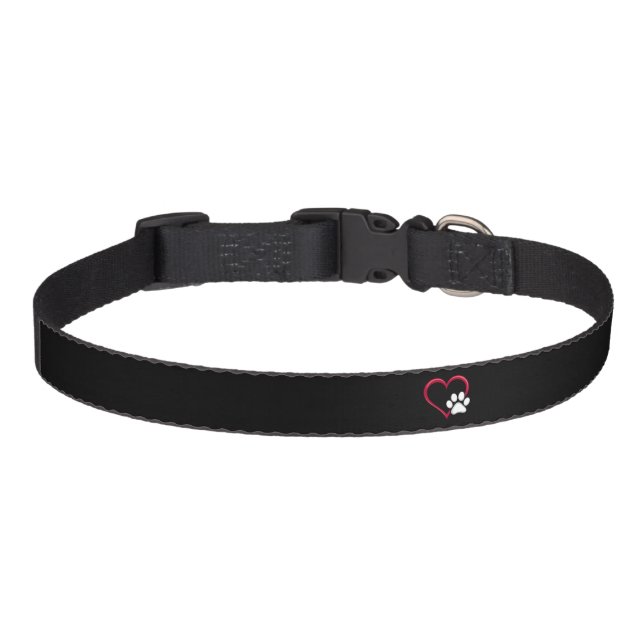 Love Heart Dog Paw Valentine's Day Dog Lover Pet Collar (Front)