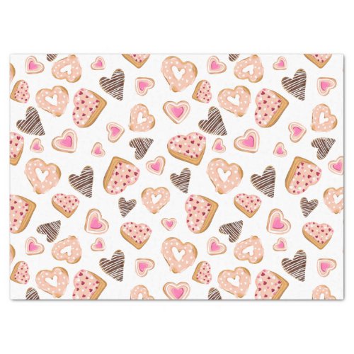 Love heart donuts sweet pastry pink valentine tissue paper