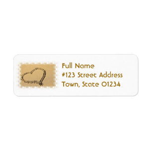 Love Heart Drawing Mailing Label